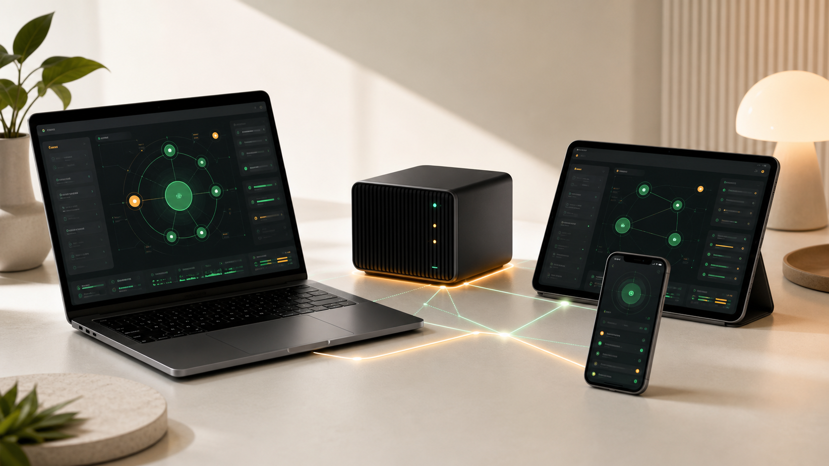 Devices connected over a private local network
